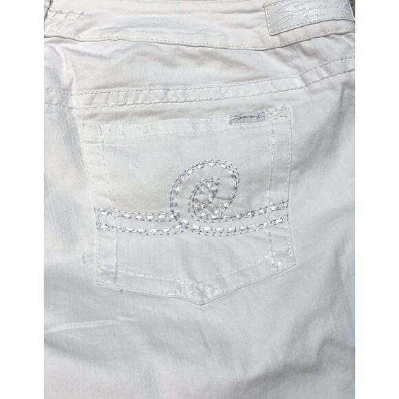 Seven 7 White Denim Jeans Embellished Pockets Casual Everyday Size 10 - Picture 6 of 11